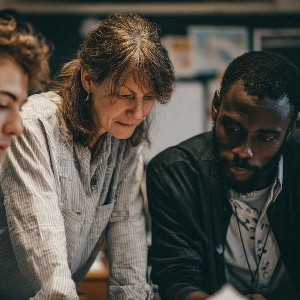 Zakelijk team bespreekt compliance-assessments en trainingsmaterialen