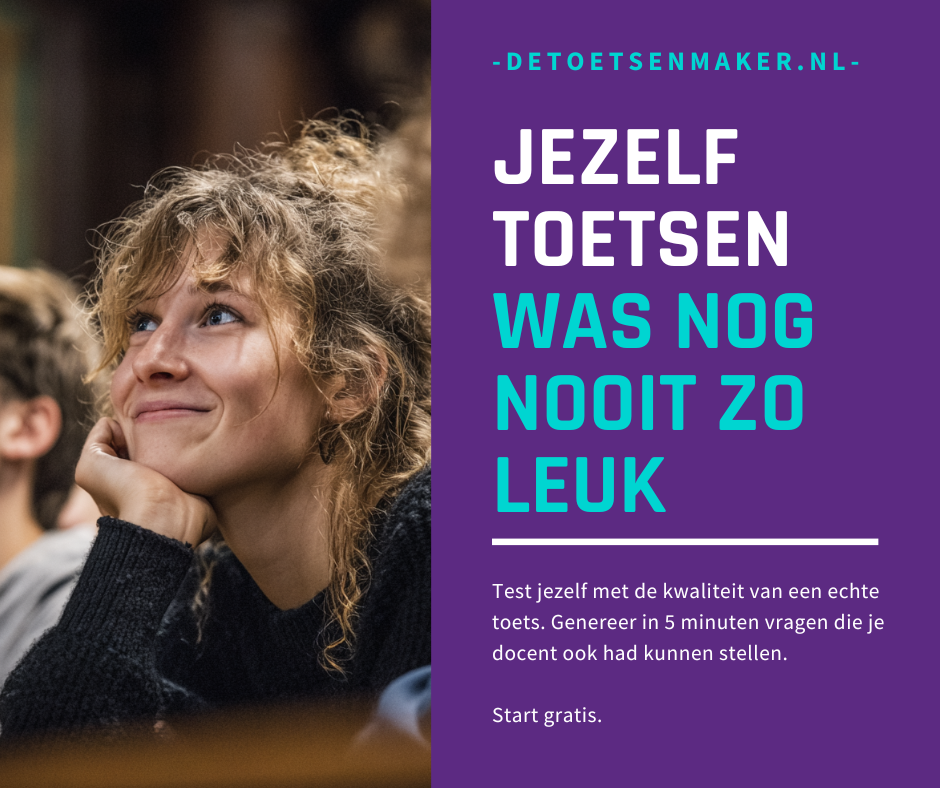 Student die zich voorbereidt op een toets met De Toetsenmaker