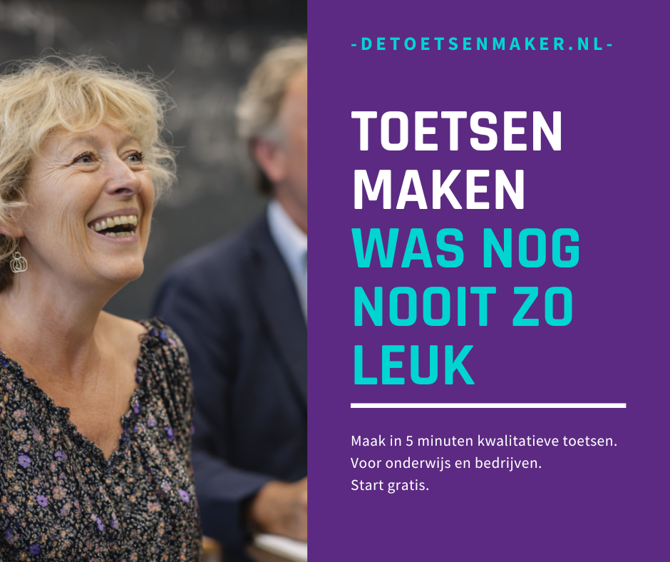 Docent die professionele toetsen maakt met De Toetsenmaker